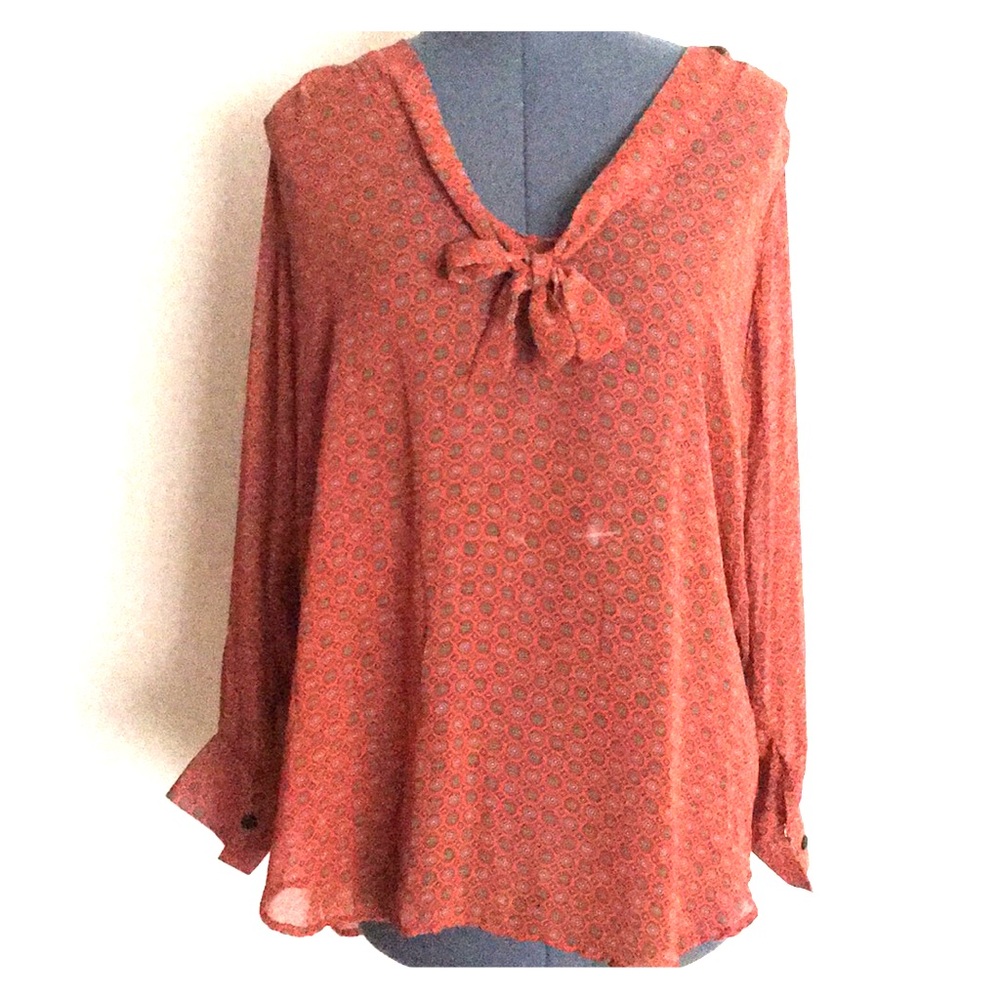 IGIGI orange poet blouse 12/L